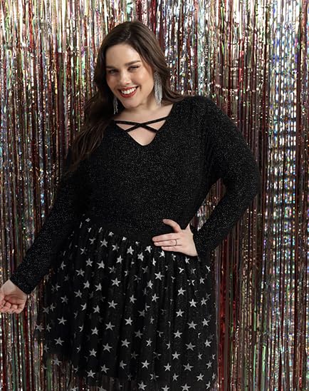 Image of CARCOS Plus Size Tops for Women Long Sleeve Fall Tunic Color Block Camo /Plaid /Leopard /Fall Blouse Crewneck Tshirt XL-5XL