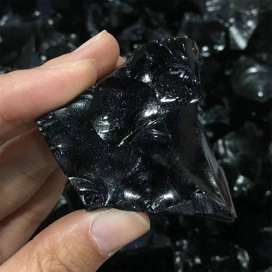 Amazon.co.jp: 天然水晶 原石 黒曜石 水晶 原石 500g クリスタル