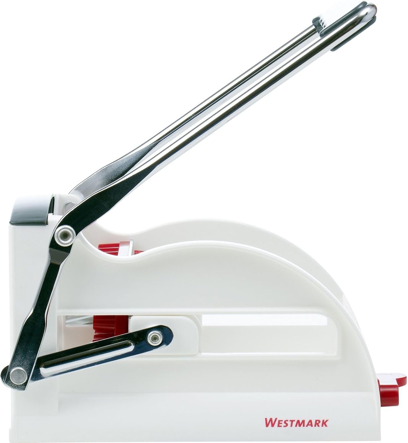 Westmark Potato Chipper and Produce Slicer with Three Stainless Steel Cutting Inserts and indentors, Easy Stix, White/Anthracite, 11802260