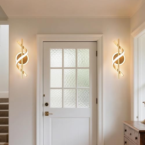 Miniatura 8 de Apliques LED de pared para interiores, luces LED de montaje en pared de 12 W, lámpara de pared moderna en espiral, lámpara de pared de 3000 K para