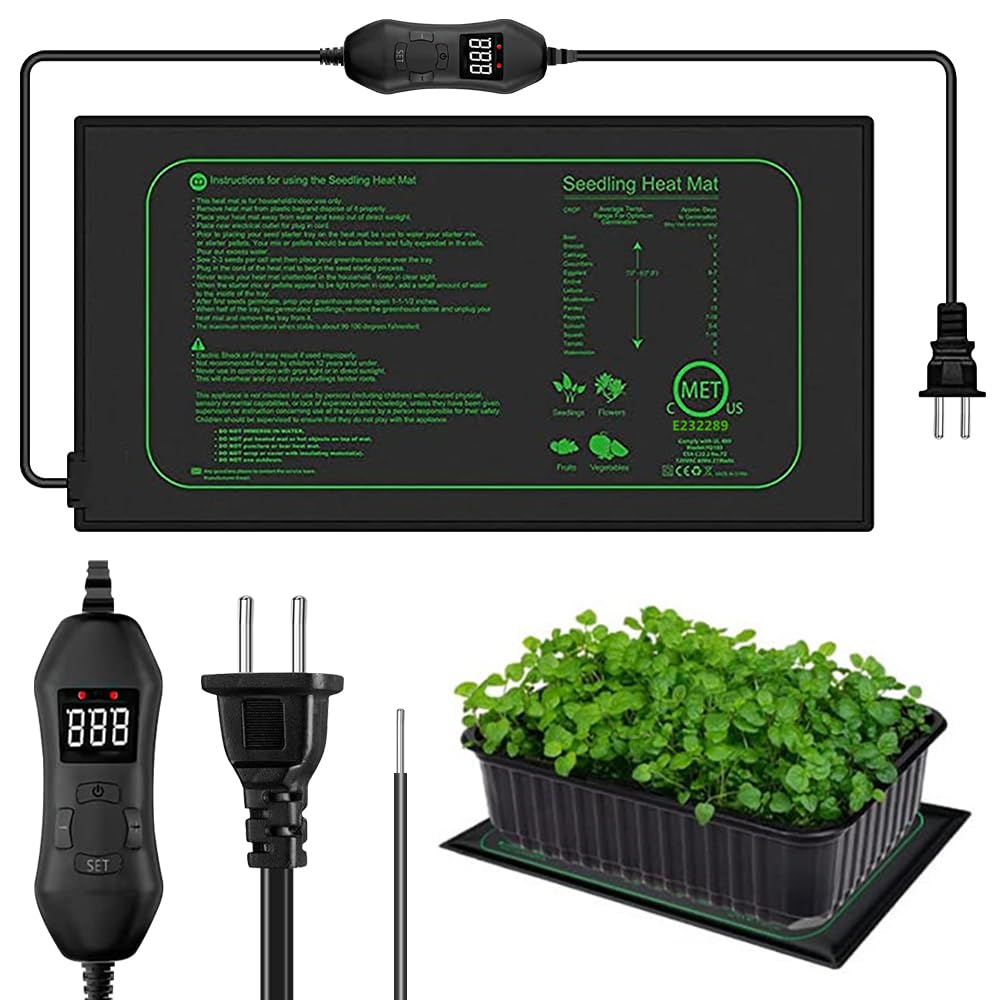 Mineup Estera Térmica para Plántulas, 50w Manta Térmica de Semilla Almohadilla, Alfombrilla térmica Duradera para plántulas, Esterilla Calefactora Plantas, para Germinar Semillas o Fermentadora