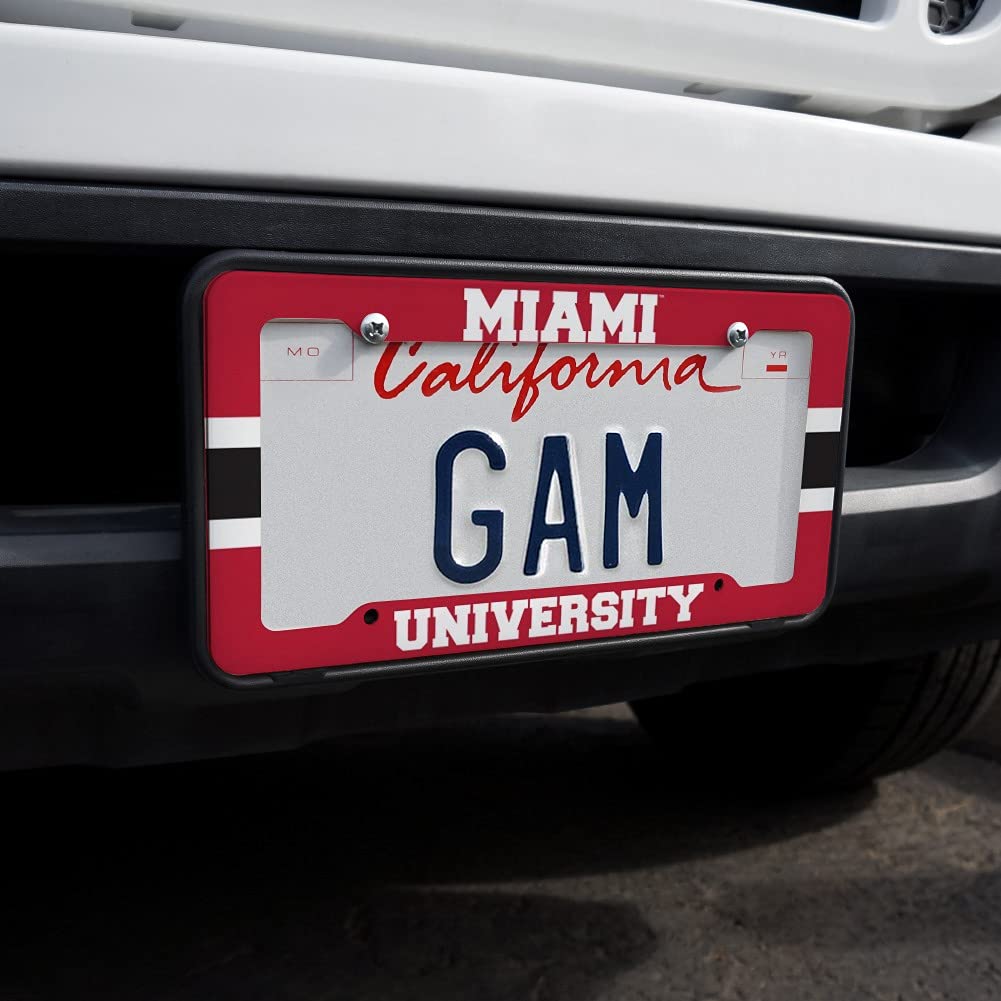 GRAPHICS & MORE Miami University Redhawks Stripes License Plate Tag Frame