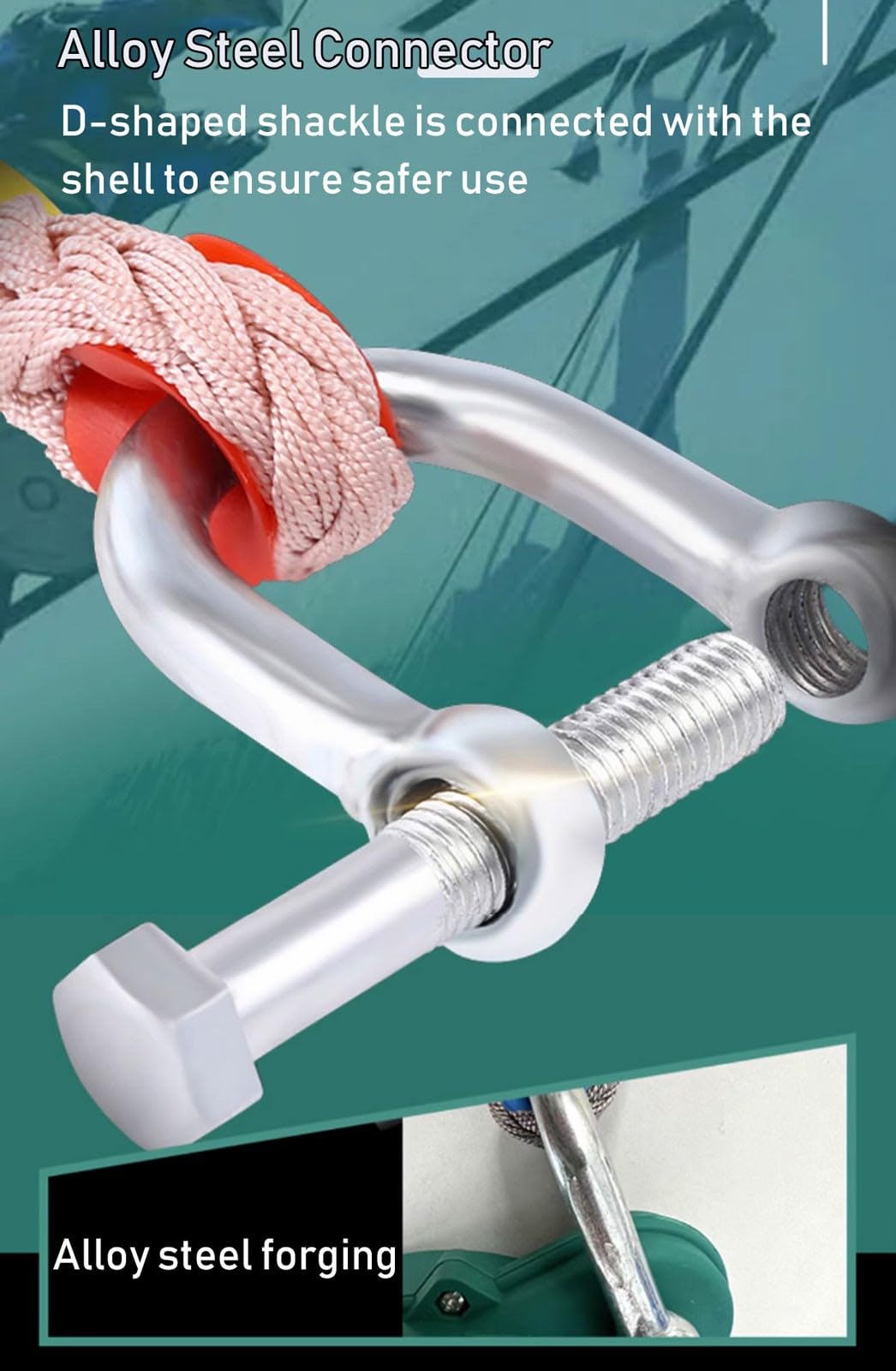 Dispositivo Anticaídas Retráctil, Arnes de Seguridad Anticaídas 3-20m con Estructura de Doble Bloqueo, Cable Anticaídas Autorretráctil para Andamio Construcción a Gran Altitud(Size:20m)