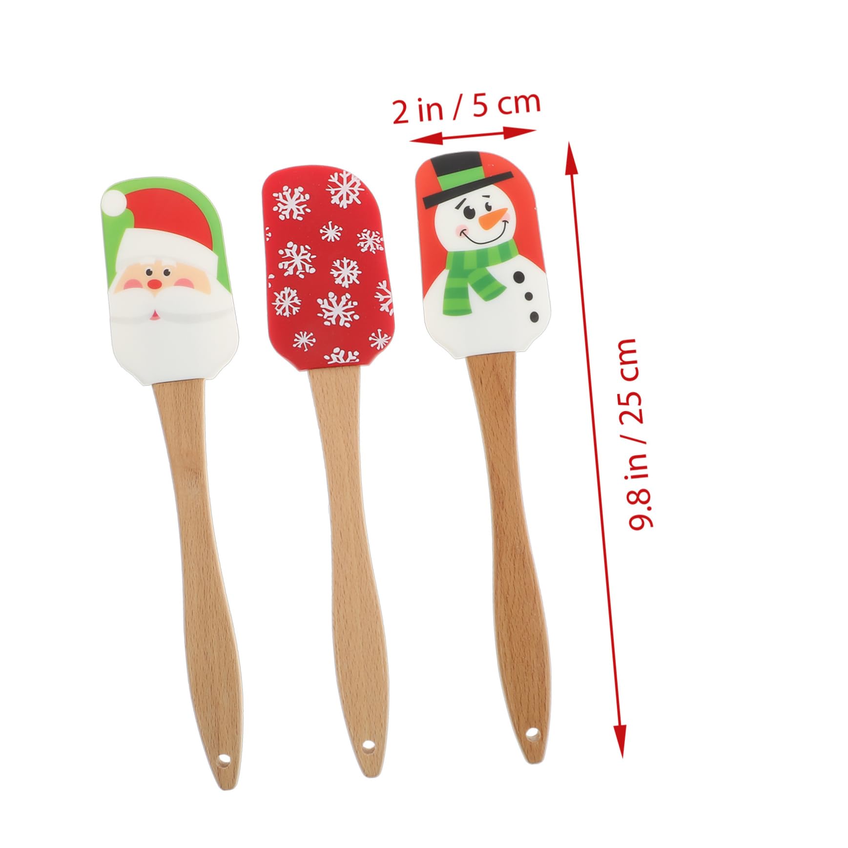 ABOOFAN Lot de 4 Spatules en Silicone à Crème Design Ergonomique et Bords Lisses, Ustensiles de Pâtisserie Adorables pour Cuisson et Décoration de Noël Couleur Aléatoire