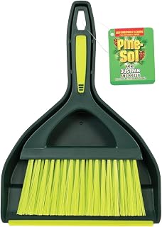 Pine-Sol Mini Dustpan and Brush Set - Compact Nesting Portable Hand Broom & Dustpan for Kitchen, Office, Camping - Green