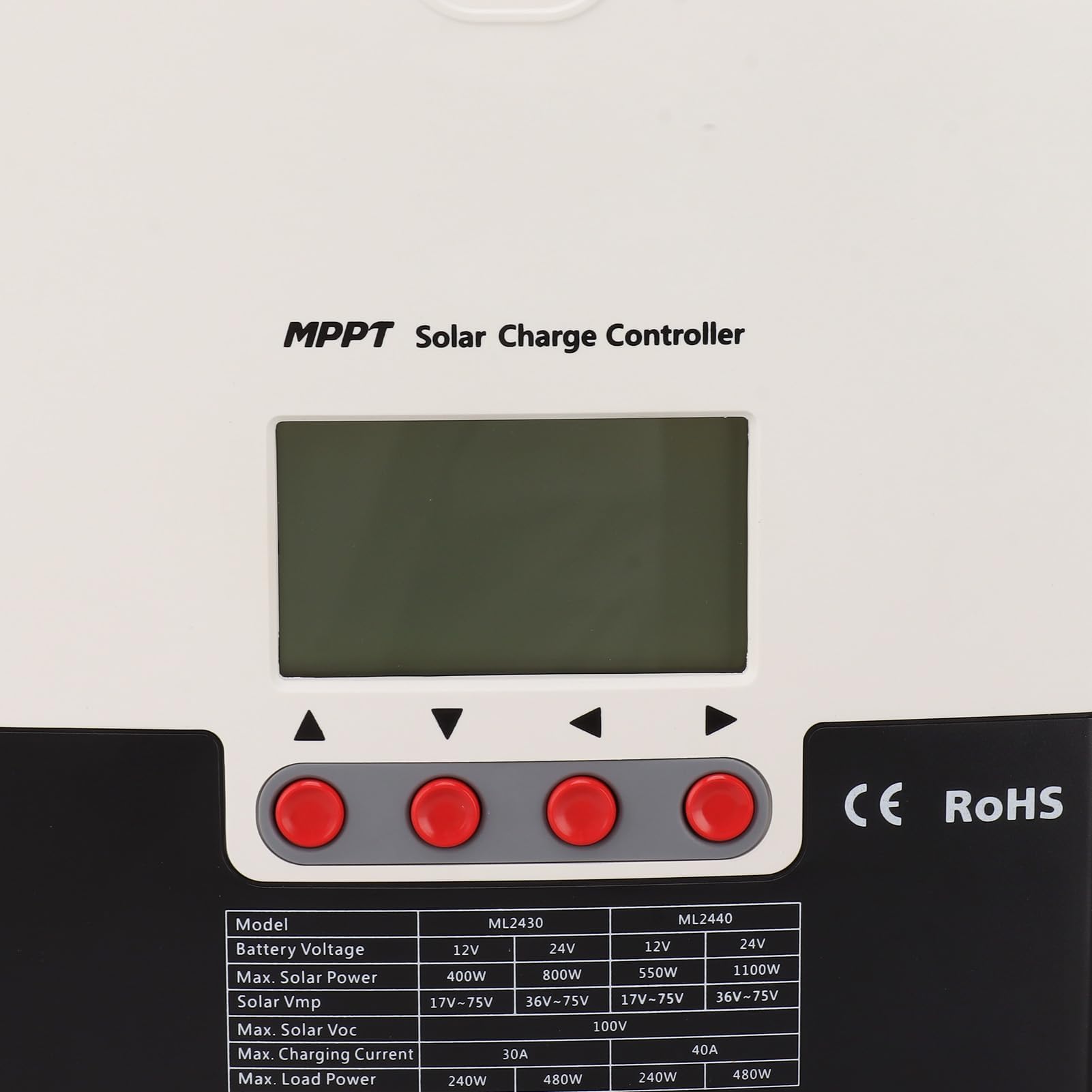 Headerbs Kontroler Słoneczny MPPT 30 A, Wyświetlacz LCD z Automatycznym Wykrywaniem 12 V 24 V z Doskonałym Rozpraszaniem Ciepła dla Baterii Litowych i Fotowoltaicznych Systemów ładowania