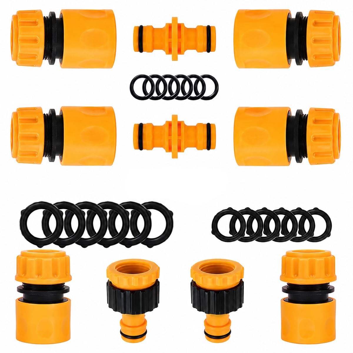 10 Pack Universal Garden Hose Tap Connector Kit Quick Release 1/2&3/4 Inch