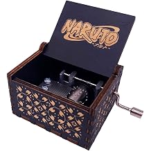 Youtang Mini Hand Crank Music Box Carved Wooden Music Gifts Sadness and Sorrow Black