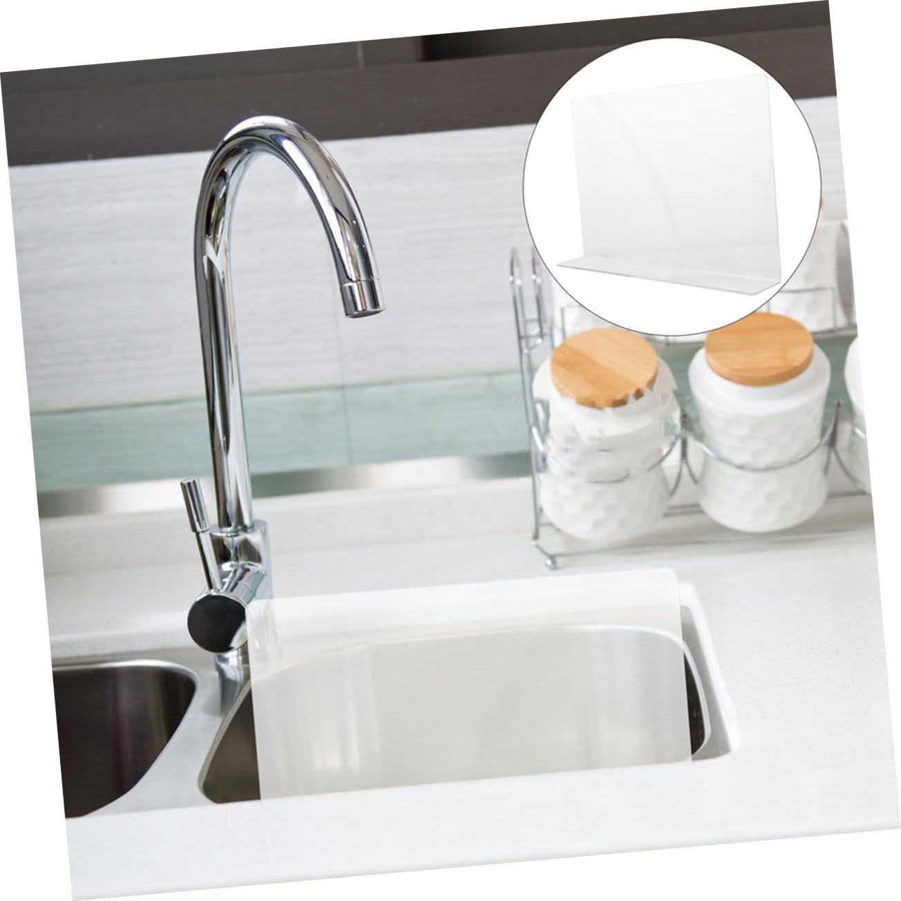 Paraspruzzi Facile da Pulire Rettangolare in Acrilico Lavabo per Protezione Anti-Schizzi Design Minimalista per Cucina e Bagno
