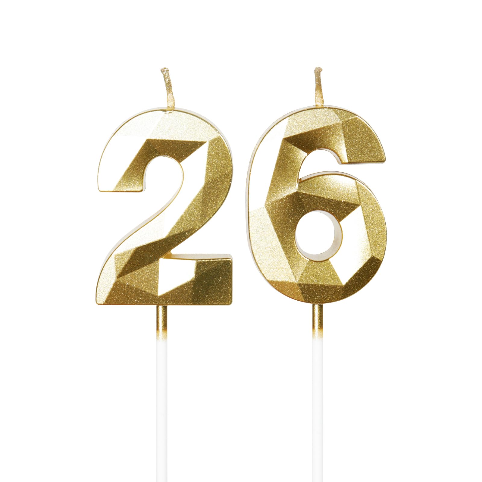 Yiran 50th Birthday Candles, Gold Number 50 Happy Birthday Candles, Cake Topper Decorations for Birthday Party, Wedding Anniversary Celebration Supply — view 96