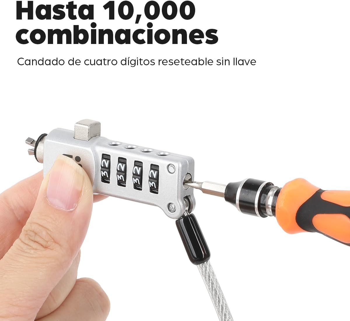 MANHATTAN Universal Laptop Combination Lock for Noble Wedge©, Nano, W129159194 (Lock for Noble Wedge©, Nano and K-Slot, Secure 3-in-1 Anti-Theft Notebook Lock, Resettable 4-Digit Combo,)