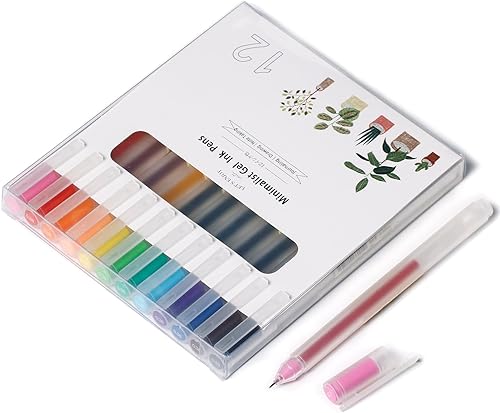 Miniatura 10 de Bolígrafos de gel negros de punta media, escritura suave de 0.015 in de punta extra fina para suministros de papelería de oficina, escuela, 12