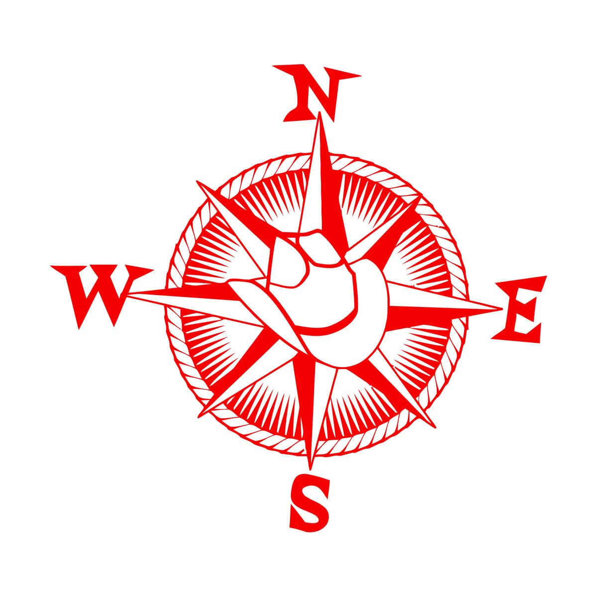 Lettering Stickers Cowboy Hat Compass Nautical Travel Western Style 81x86.7cm Multi Color Selection Extra Large red — image 1