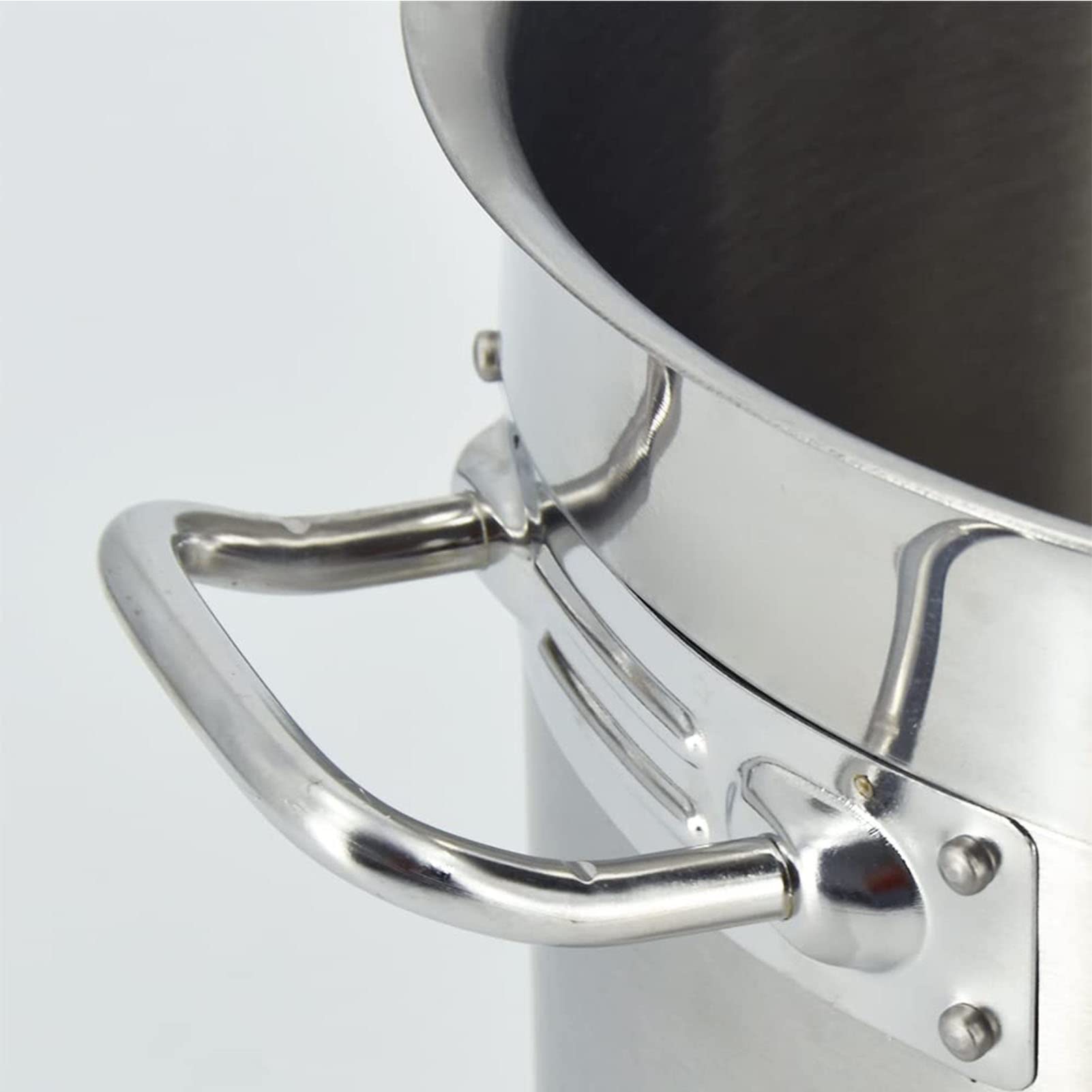 Grande Marmite en Acier Inoxydable avec Couvercle - Marmite Ronde De Grande Capacité pour Braiser La Viande, Idéale pour Les Plaques De Cuisson À Induction Et À Gaz - Essentiel De，32X32cm