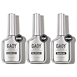 GAOY Gel Top Coat, Builder Gel and Base Coat Set, 3 Pcs 16ml Clear Glossy No Wipe Combination for UV Light Cure