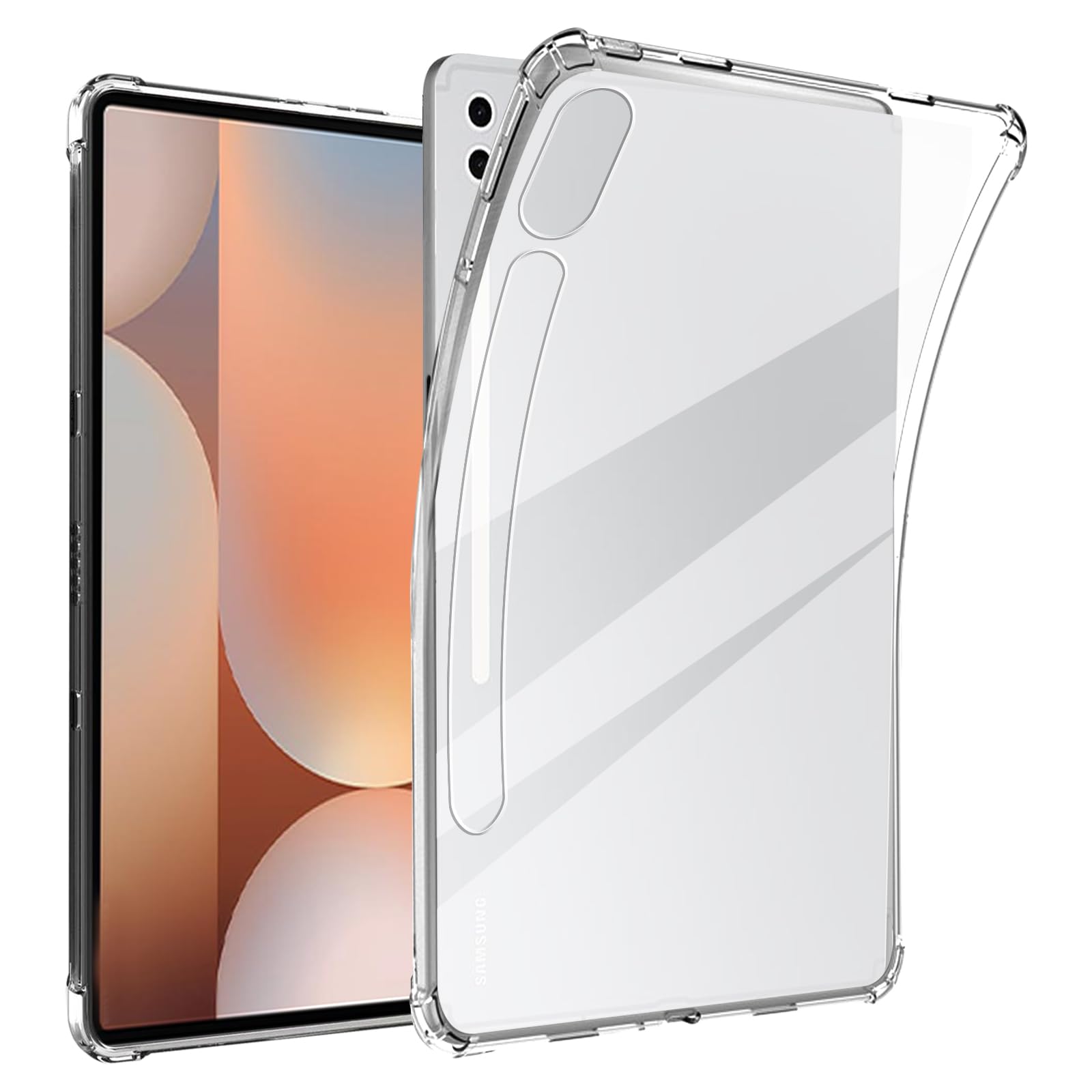 carinacoco Clear Case for Samsung Galaxy Tab S10 Ultra/S9 Ultra/S8 Ultra 14.6 inch, Ultra Transparent Soft TPU Protective Cover, Lightweight Flexible Silicone Shockproof Rugged Back Cover