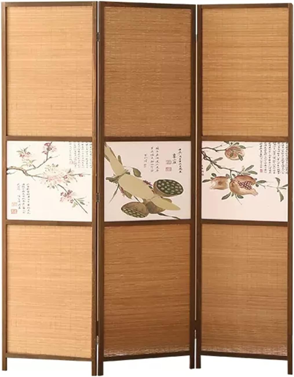 Privacy Room Divider Bamboo for Bathroom, Chinese Room Partition Wall for Office, Indoor Lobby Decorative Room Separators, Freestanding Temporary Walls Basement (Color : 6 Panel,