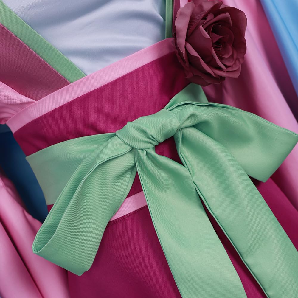 Disfraz de anime Maomao para mujer, falda kimono para fiesta, talla S (rosa, talla S)
