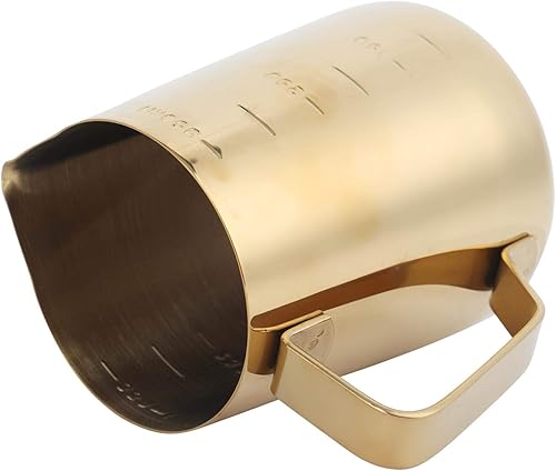 Miniatura 7 de Jarra de acero inoxidable dorado engrosada con escala de café y leche espumosa taza jarra con escala para el hogar café Latte Art (1 #)