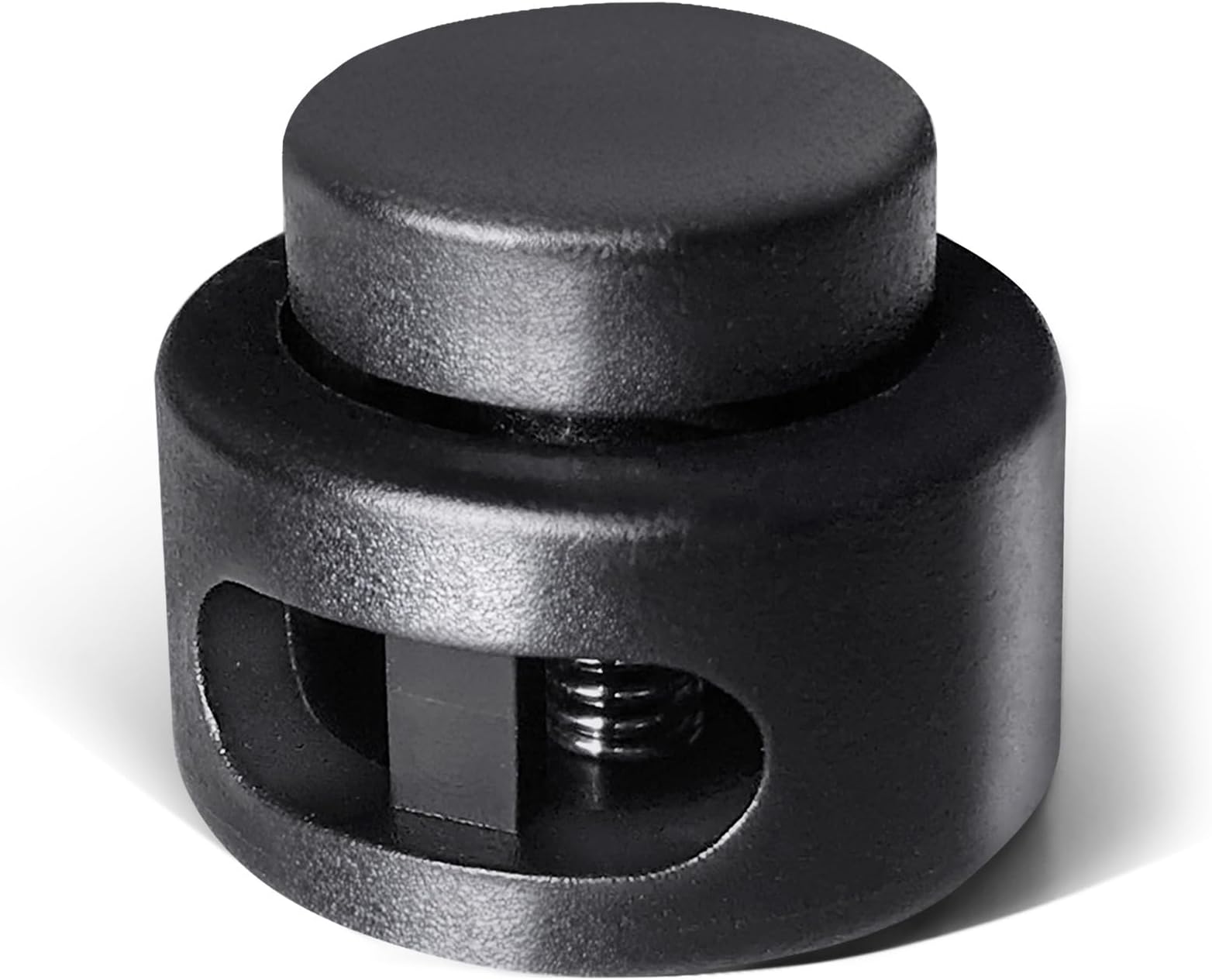 AQRINGO Plastic Cord Locks Double Hole Spring Toggle Stopper for Shoelaces, Drawstrings, Paracord, Bags, Clothing, Black