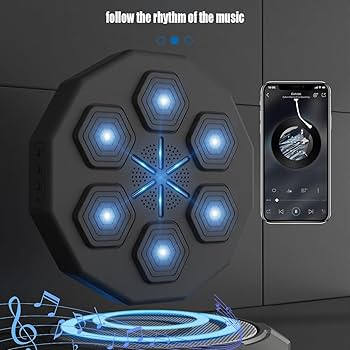 音楽　ボクシングマシン　壁掛け　ストレス解消❤️Bluetooth LEDライト Amazon | 音楽ボクシング マシン music boxing machine
