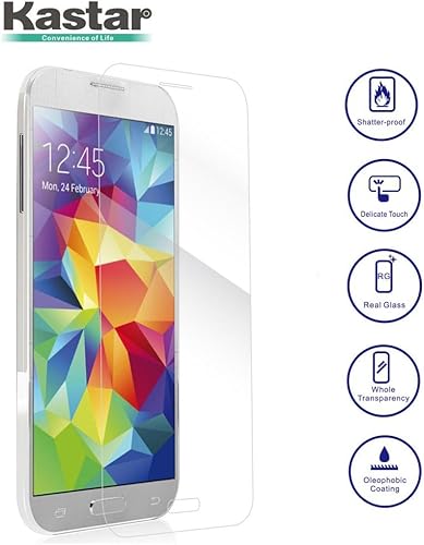 Miniatura 4 de Kastar S5protector de visualización (1-Pack), Vidrio Templado Premium Crystal ClearProtector de visualización de vidrio para Samsung Galaxy S5, SV,