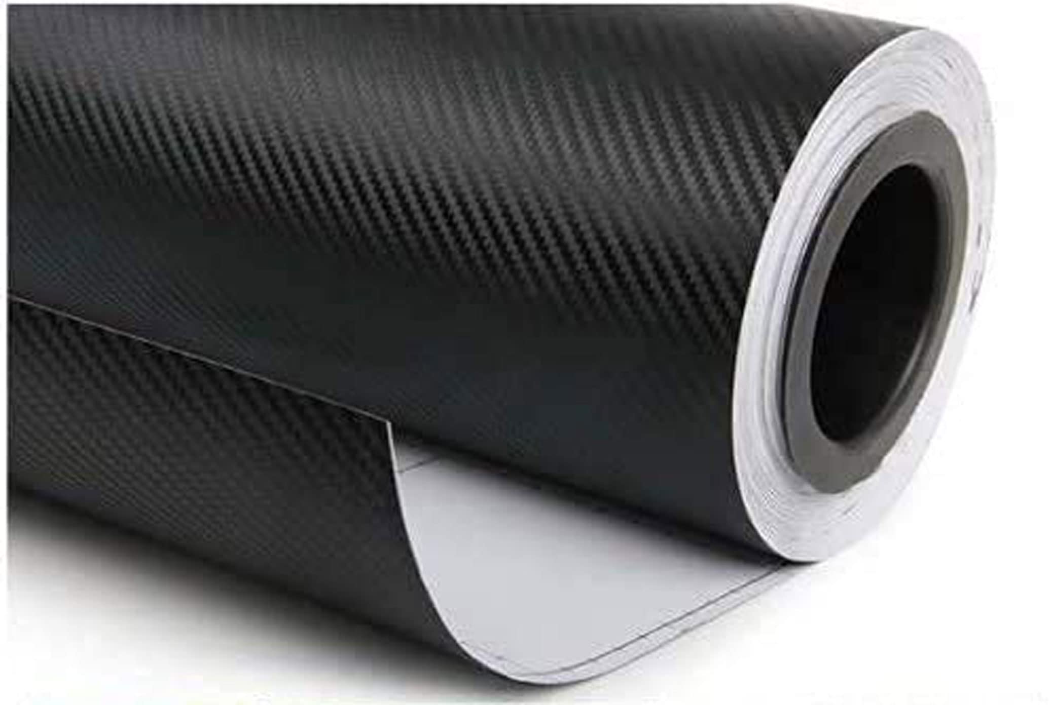 3D Black Carbon Fiber Twill-Weave Matte Design Decal Vinyl Film 48 x 16 Inches (Black)