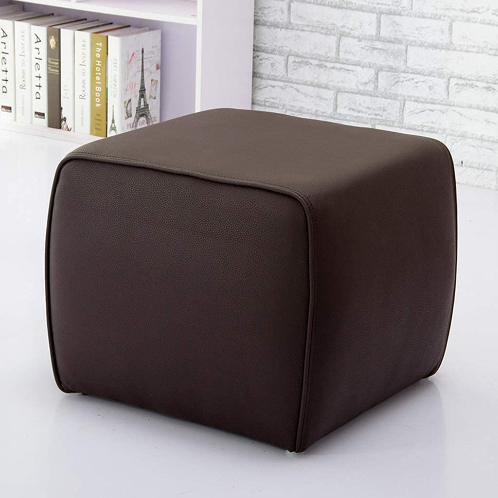 Repose-Pieds Carré Cuir Salon Grand Pouf Rembourré Chambre Café