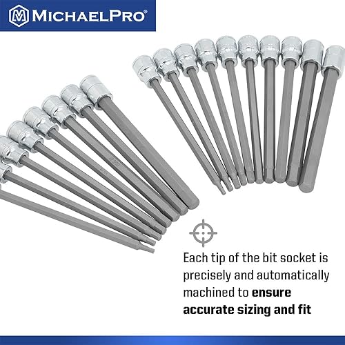 Miniatura 4 de MichaelPro MP012020 - Juego de llaves hexagonales de 18 piezas de 38 pulgadas, SAE y métricas (18 pulgadas - 38 pulgadas, 0.118-0.394 in), 6