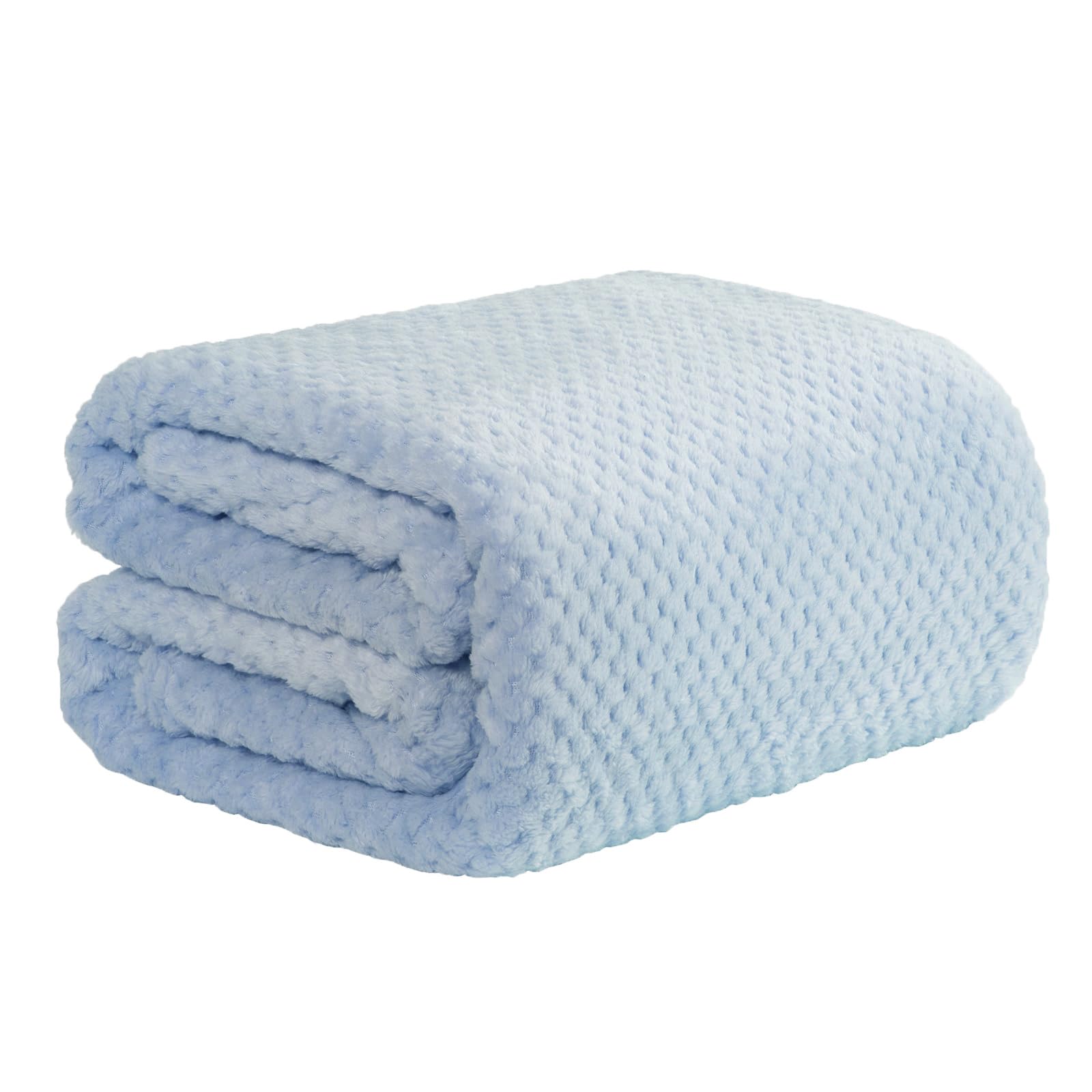 Dreamscene Fleece Blanket Large Sofa Throw, Soft Cosy Warm Honeycomb Waffle King Size Blanket Fluffy Throws for Sofas Bed Settee Faux Fur Throw, Blue - 200 x 240cm