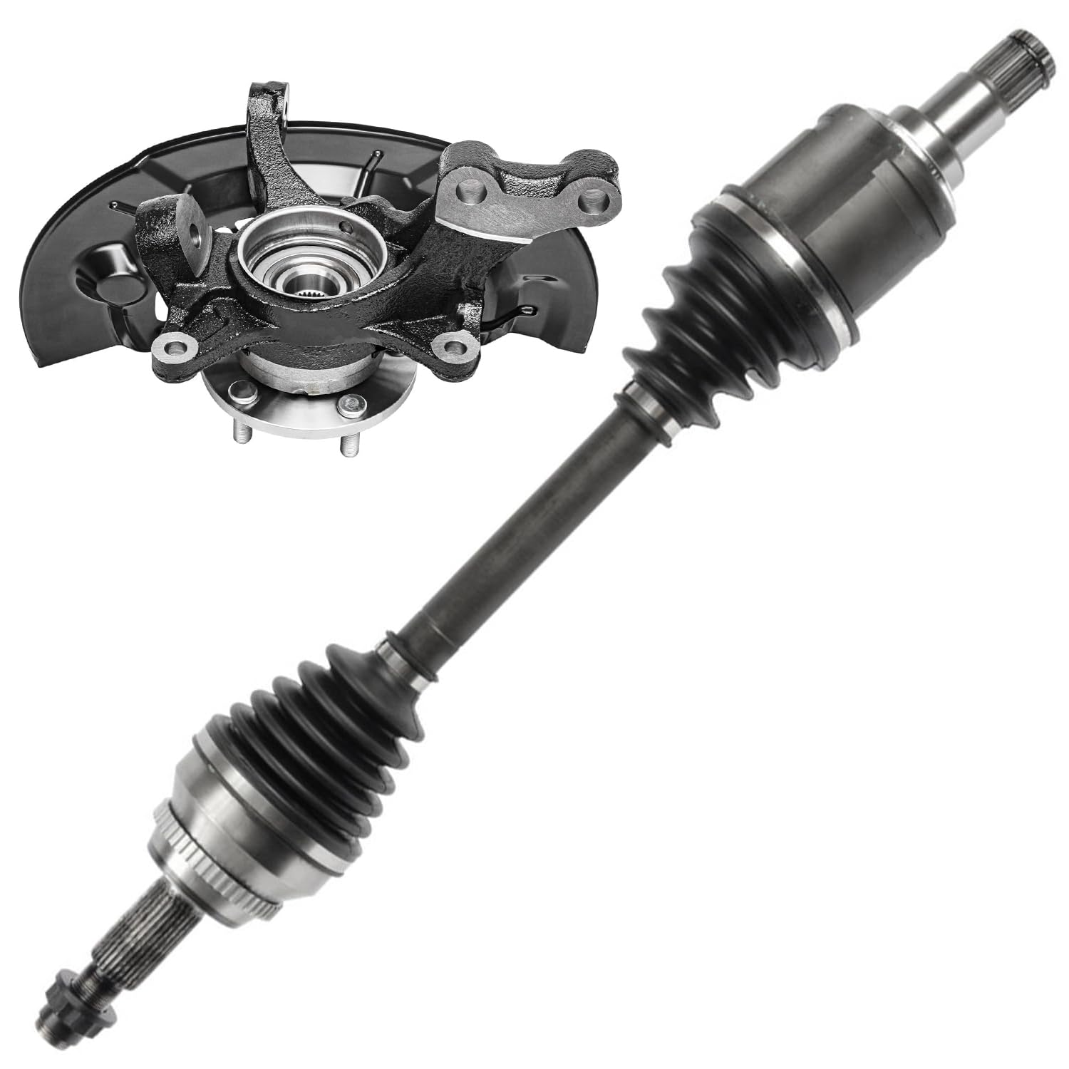Detroit Axle - 3.5L Front Left Steering Knuckle &amp; Wheel Hub Bearing CV Axle