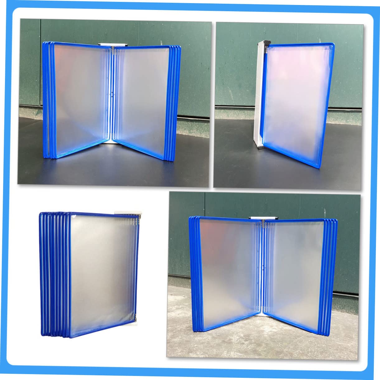 Hängender Dokumentenhalter zur Wandmontage, Blau, PVC Metall