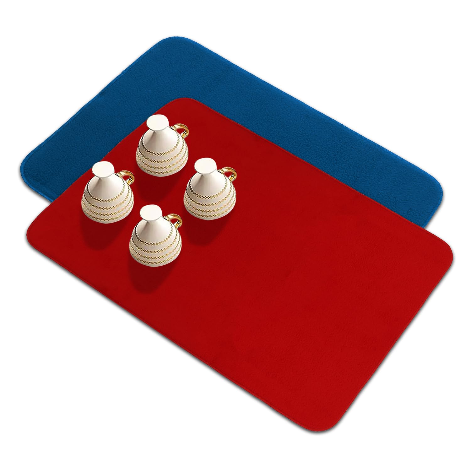 Kuber Industries Dish Dry Mat | Microfiber Drying Mat | Reversible Kitchen Drying Mat | Absorbent Mat | Kitchen Dish Dry Mat | 50x70 | Pack of 2 | Blue & Red (B0CGVCQTSM) Amazon Price History, Amazon Price Tracker