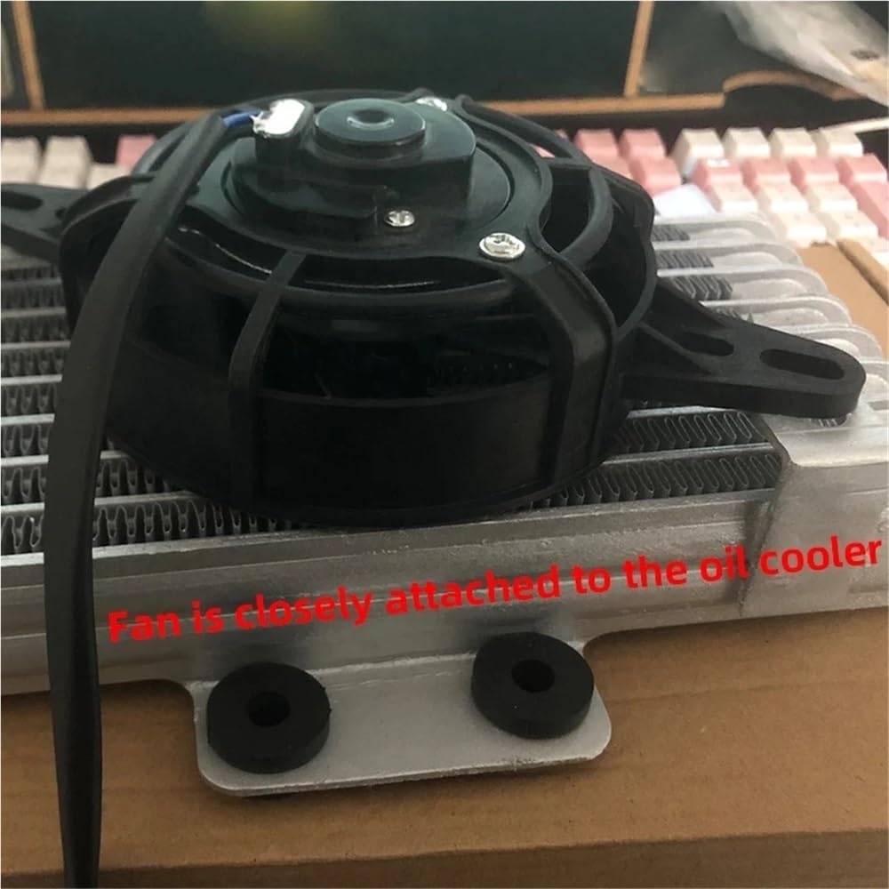 Chłodnica oleju silnika motocyklowego z aluminium + wentylator chłodzący chłodnicę 125 ml uniwersalna pasuje do motocykla terenowego ATV wysokiej jakości chłodnica oleju wentylatora(Oil Cooler)