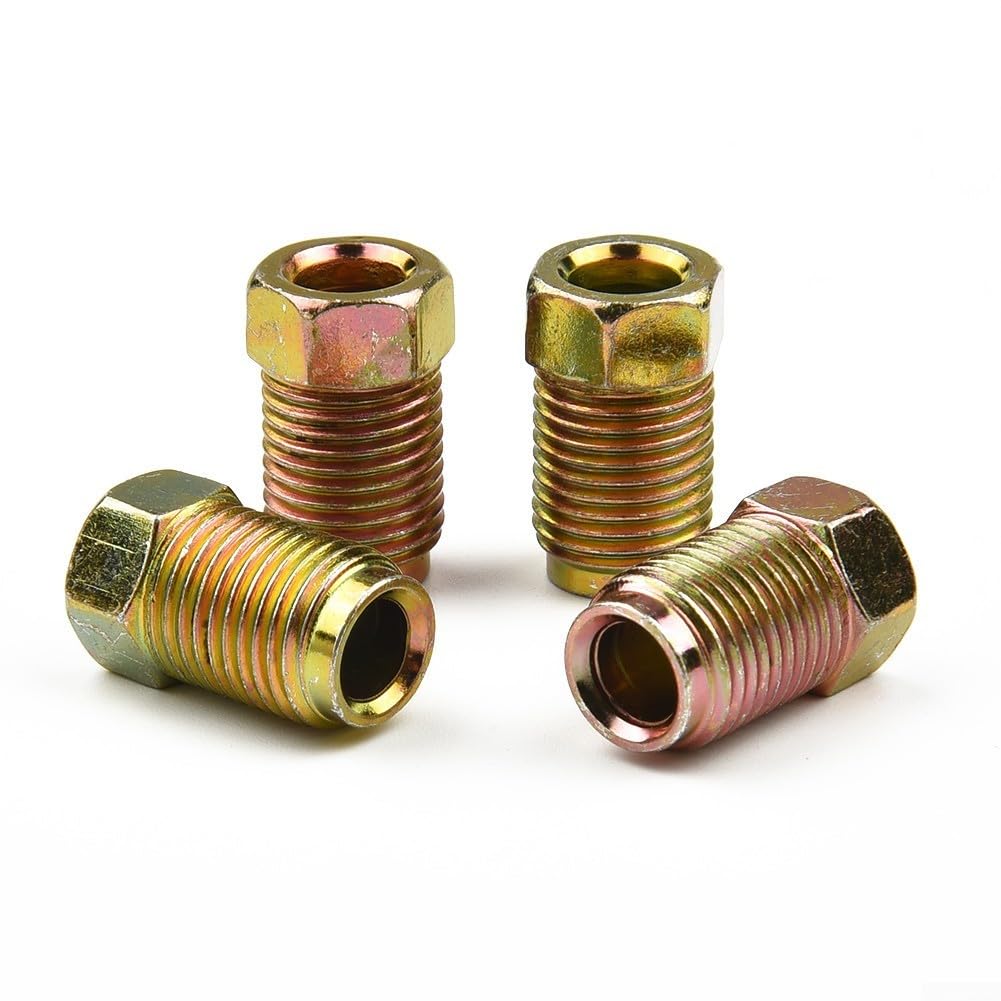 Lot de connecteurs de tuyau de frein 2 voies femelles avec 4 écrous mâles pour pas de 10 mm x 1 mm, compatible avec tuyau de frein 3/16