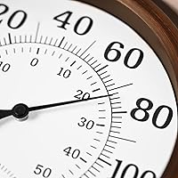 Vista 2 de Termómetro higrómetro para exteriores, termómetro inalámbrico de 8 pulgadas, termómetro de interior para temperatura del hogar, sin batería