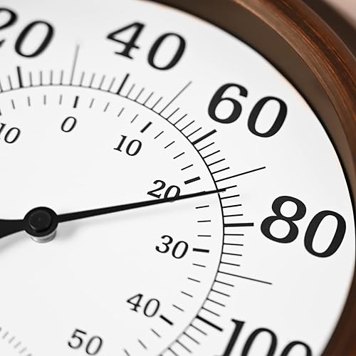 Miniatura 2 de Termómetro higrómetro para exteriores, termómetro inalámbrico de 8 pulgadas, termómetro de interior para temperatura del hogar, sin batería,
