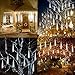 TOPIST Christmas Lights Outdoor Decorations Yard,Meteor Shower String Lights 12 Inch 8 Tube 192 Led Cascading Lights Waterproof Icicle Ornaments for Xmas Tree Party Garden Decoration,Cold White