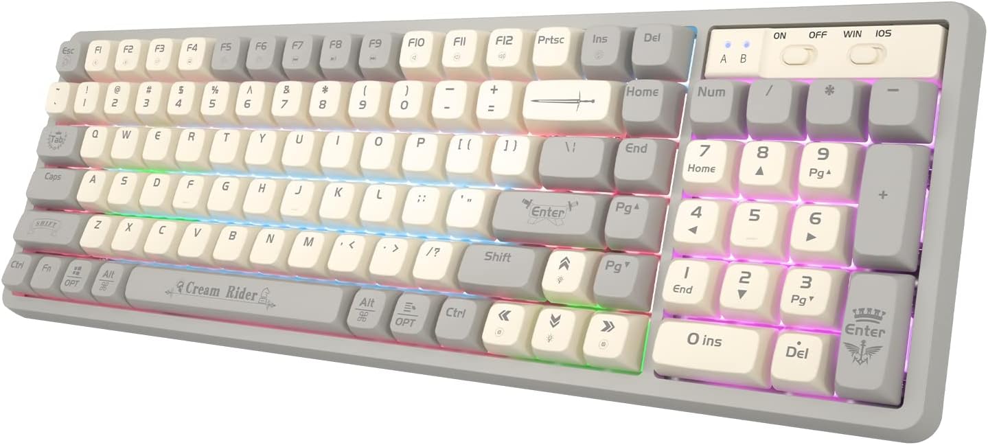 qmhaonan Wired Mechanical Gaming Keyboard, Hotswappable Mechanical Red Switches,RGB Backlit