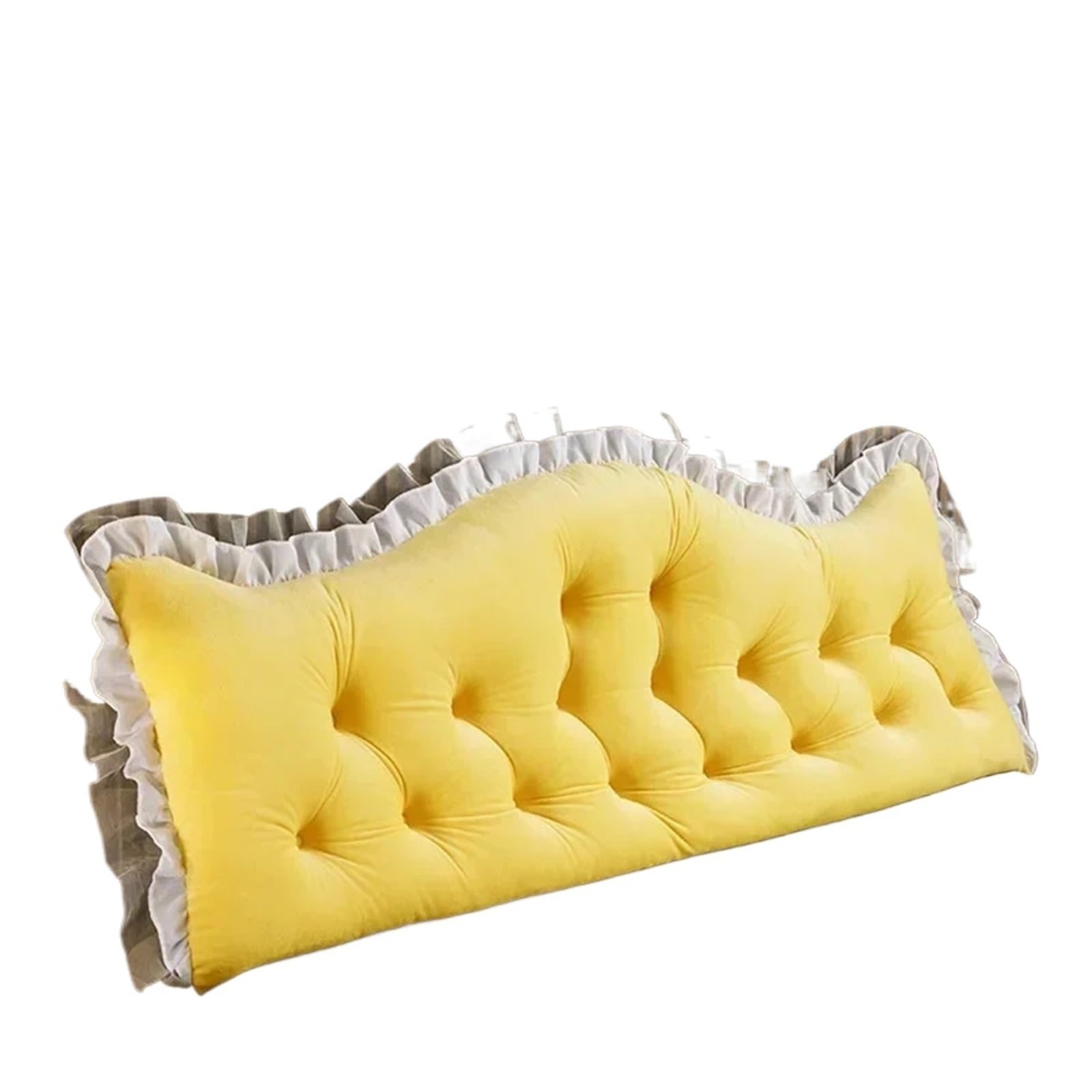 LPATEBCVU Ruffle Bed Backrest Tatami Plush Cushion Soft Lace Headboard Neck Reading Pillow Body Bedside Back Bed Large Backrest Support Bolster(Color3,150X55cm)