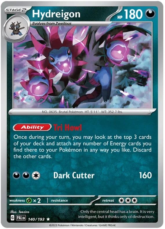 Pokémon card Hydreigon 140/193 rzadka karta Pokemon (SV2 Paldea Evolved