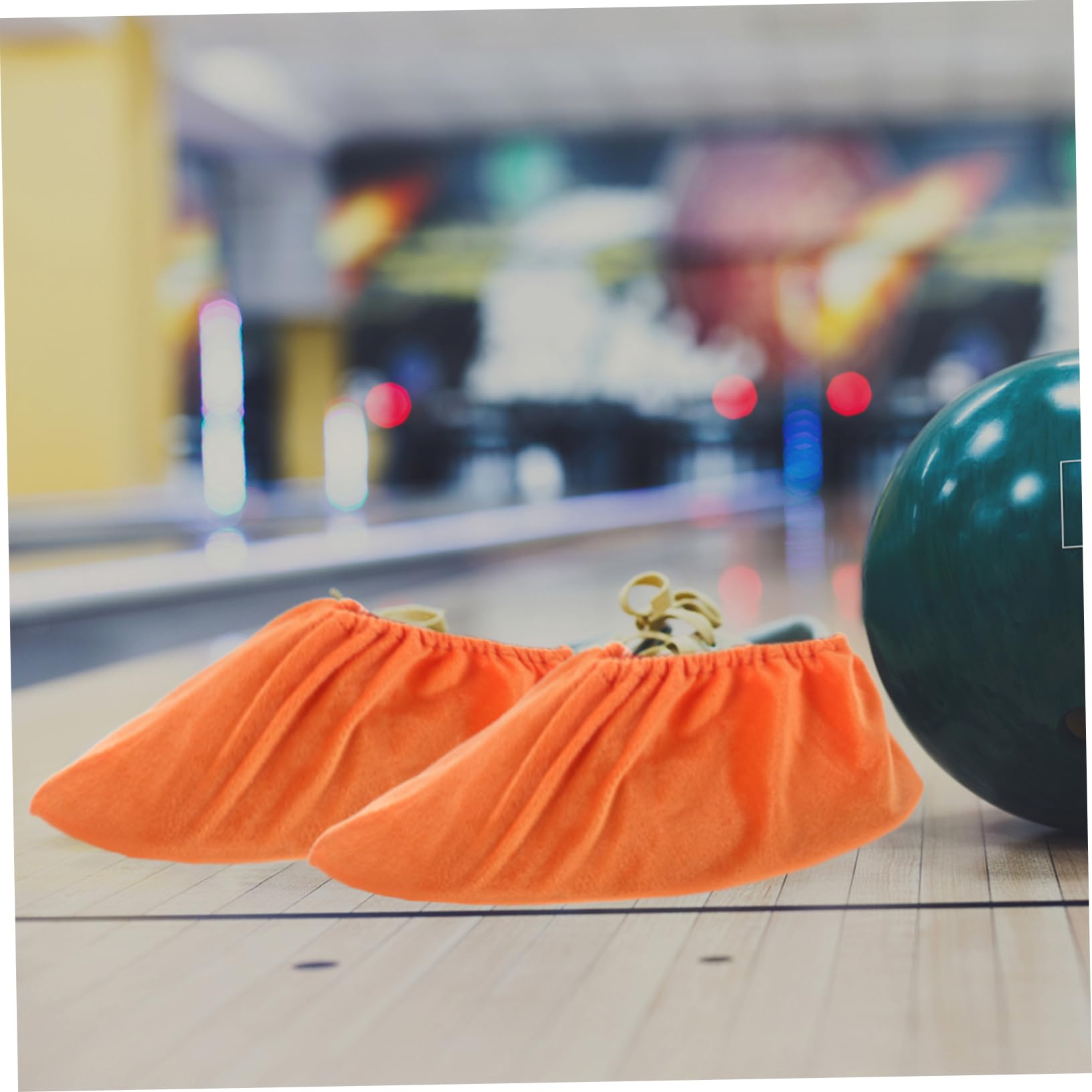 OHPHCALL Bowling Shoe Covers Men 2 Pairs Soft Breathable Washable Anti-Slip Comfort Indoor Foot Protectors Stylish Orange
