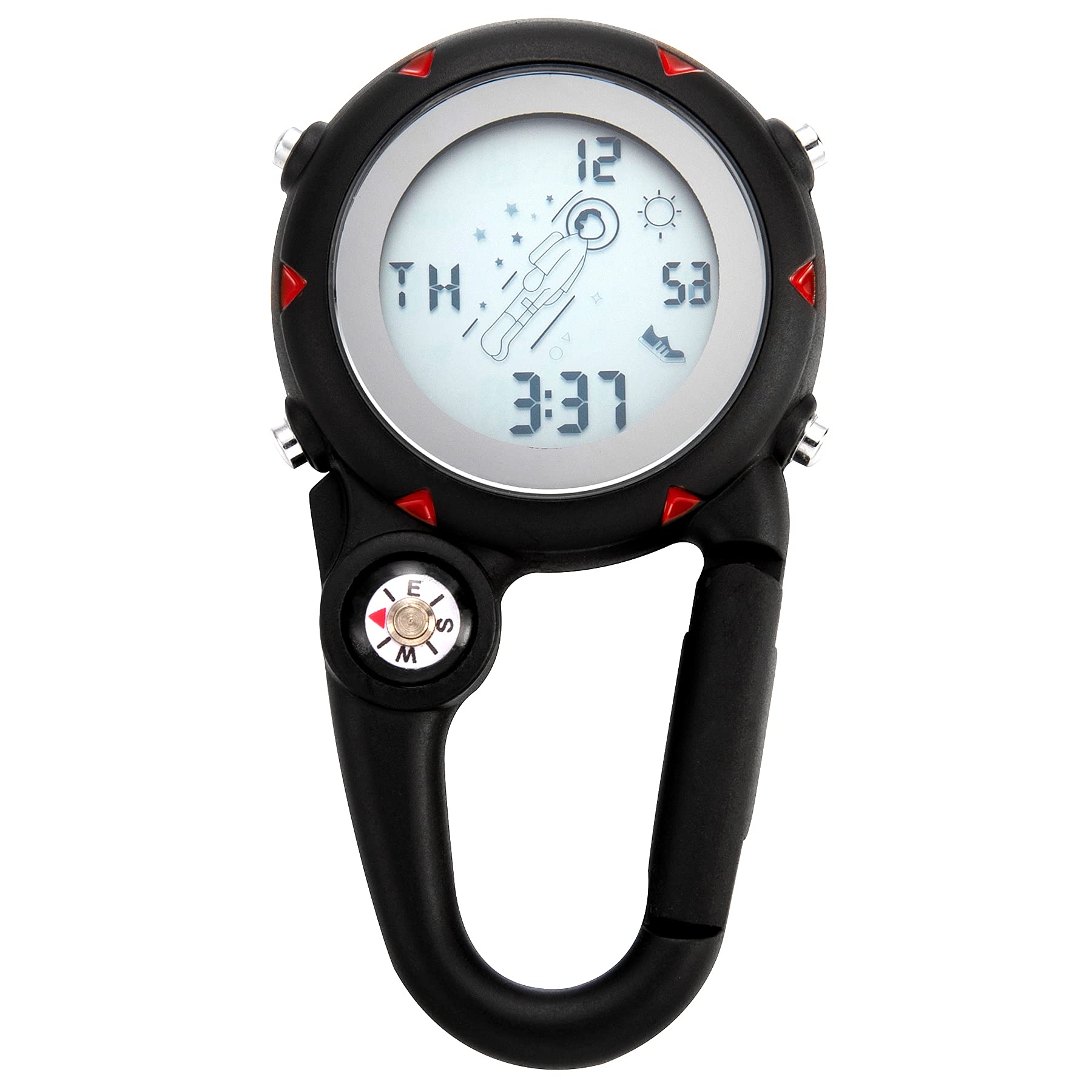 JewelryWe Clip on Digital Watch Carabiner Fob Watches for Nurses Chefs