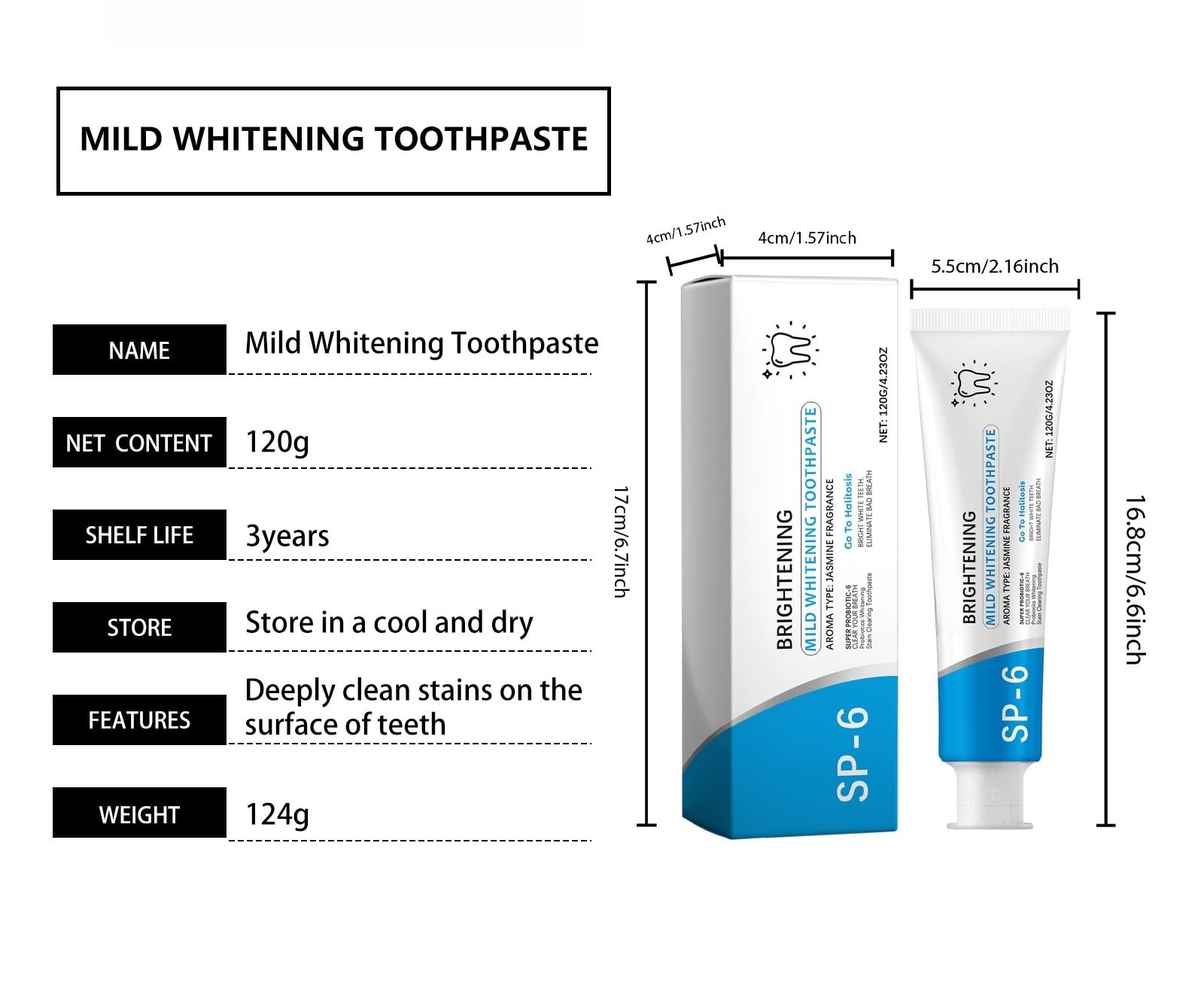 Dentifricio detergente alla menta: formula sbiancante con xilitolo ed estratto di menta, rimuove delicatamente le macchie, rinfresca l'alito e protegge i denti(3pcs)