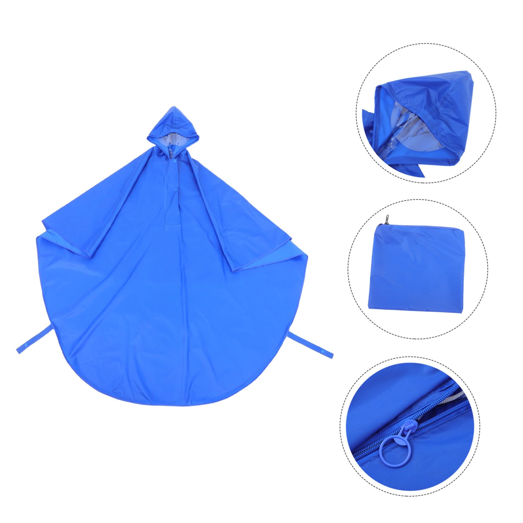 Rollstuhlponcho aus Polyester, Blau, mit Kapuze und Schirm | Regenschutz für Elektromobile, Leicht und Tragbar, für Draußen und Reisen