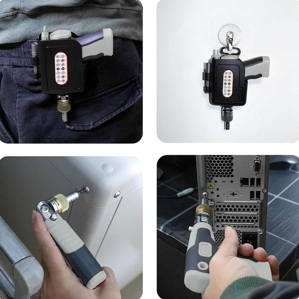 16-in-1 Multi Screwdriver Set, Multi Angles Electric Screwdrivers Gun with Magnetic Bit, Ratchet Screwdriver Set with 14 Screwdrive-r Bits,Manual Screwdrivers Cordless,Ergonomic Tool for Home,DIY(Oran