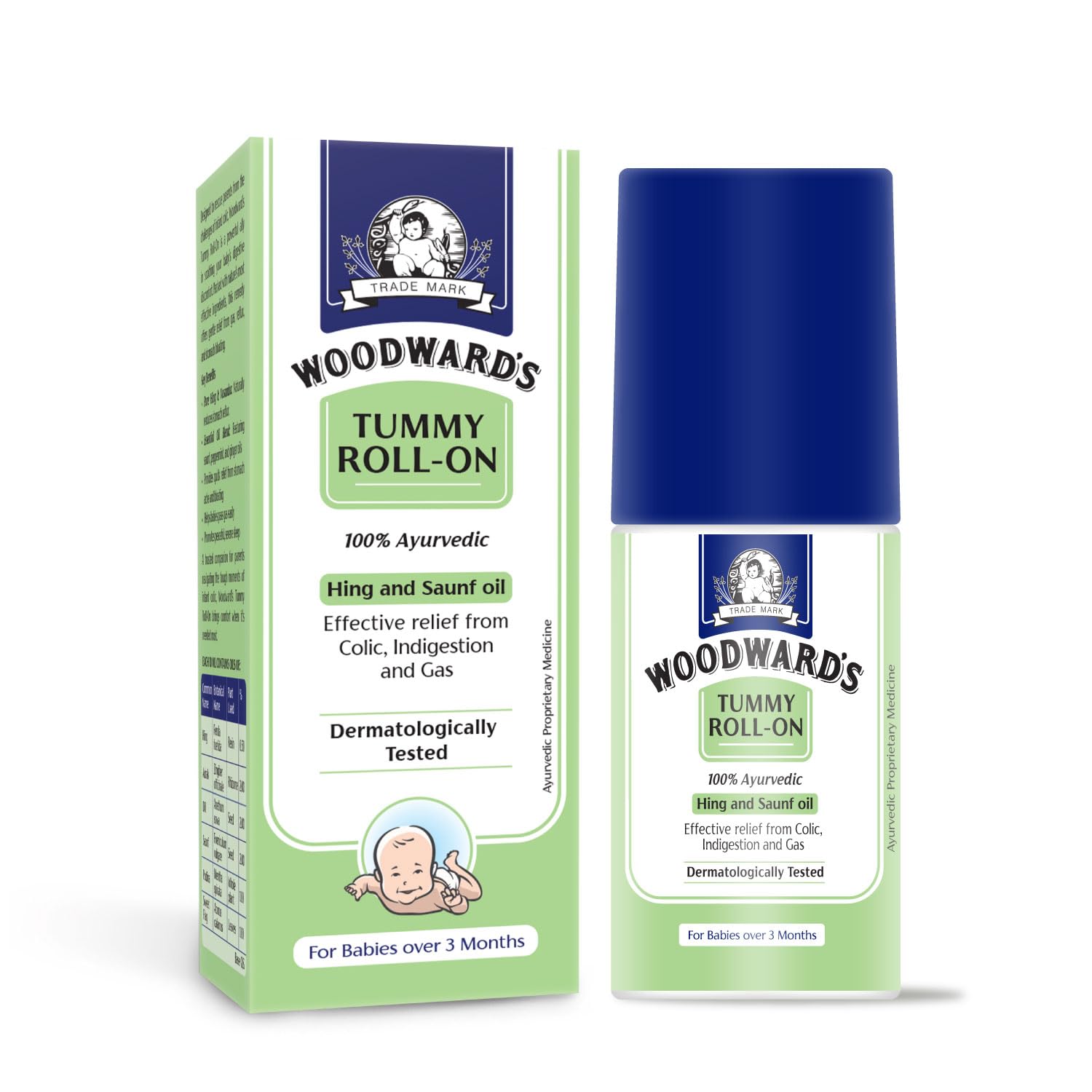 Woodward's Tummy Roll On for Baby,Colic Relief |100% Ayurvedic - 40ml
