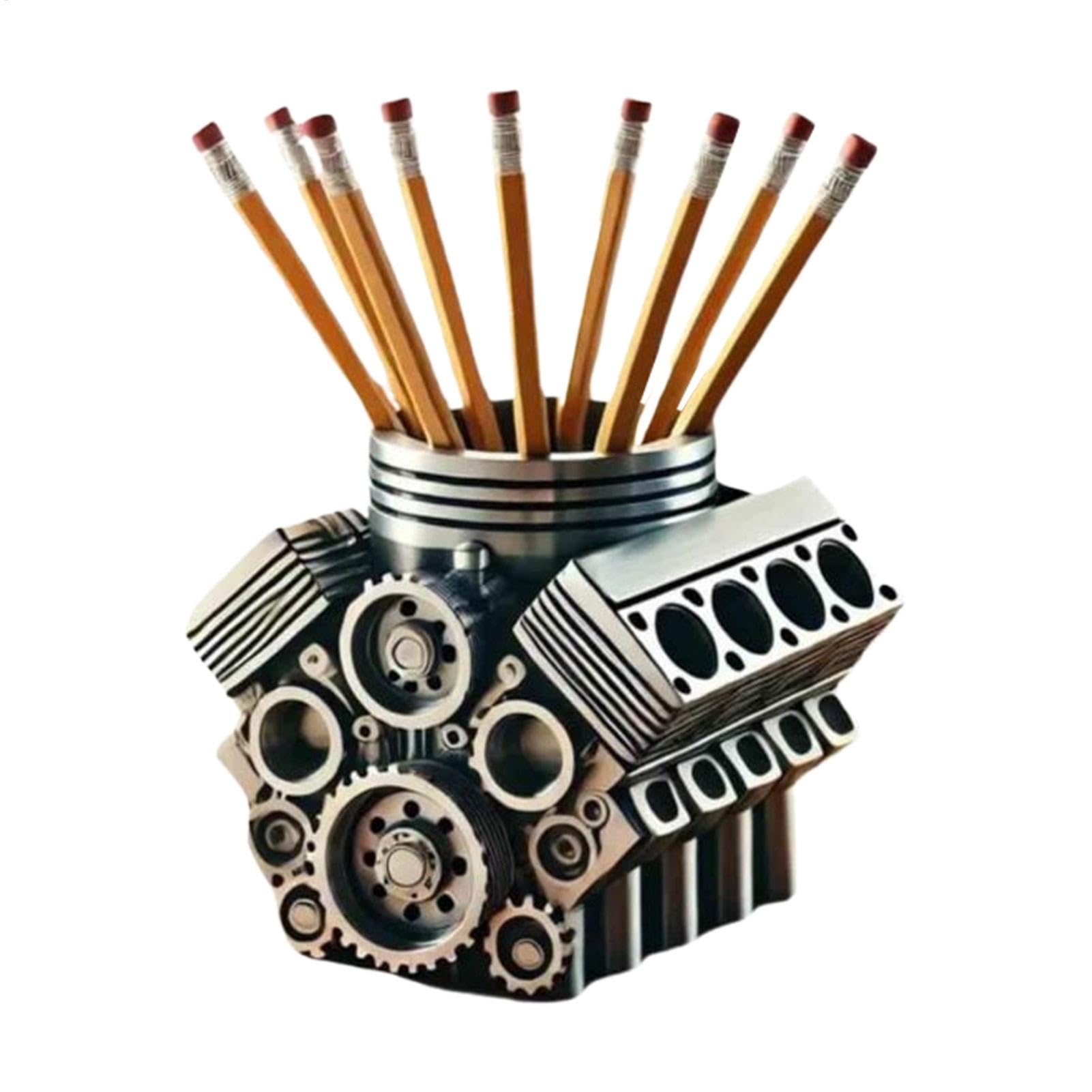 Porte-crayon modèle de moteur en résine, cadeau idéal pour fan de voiture