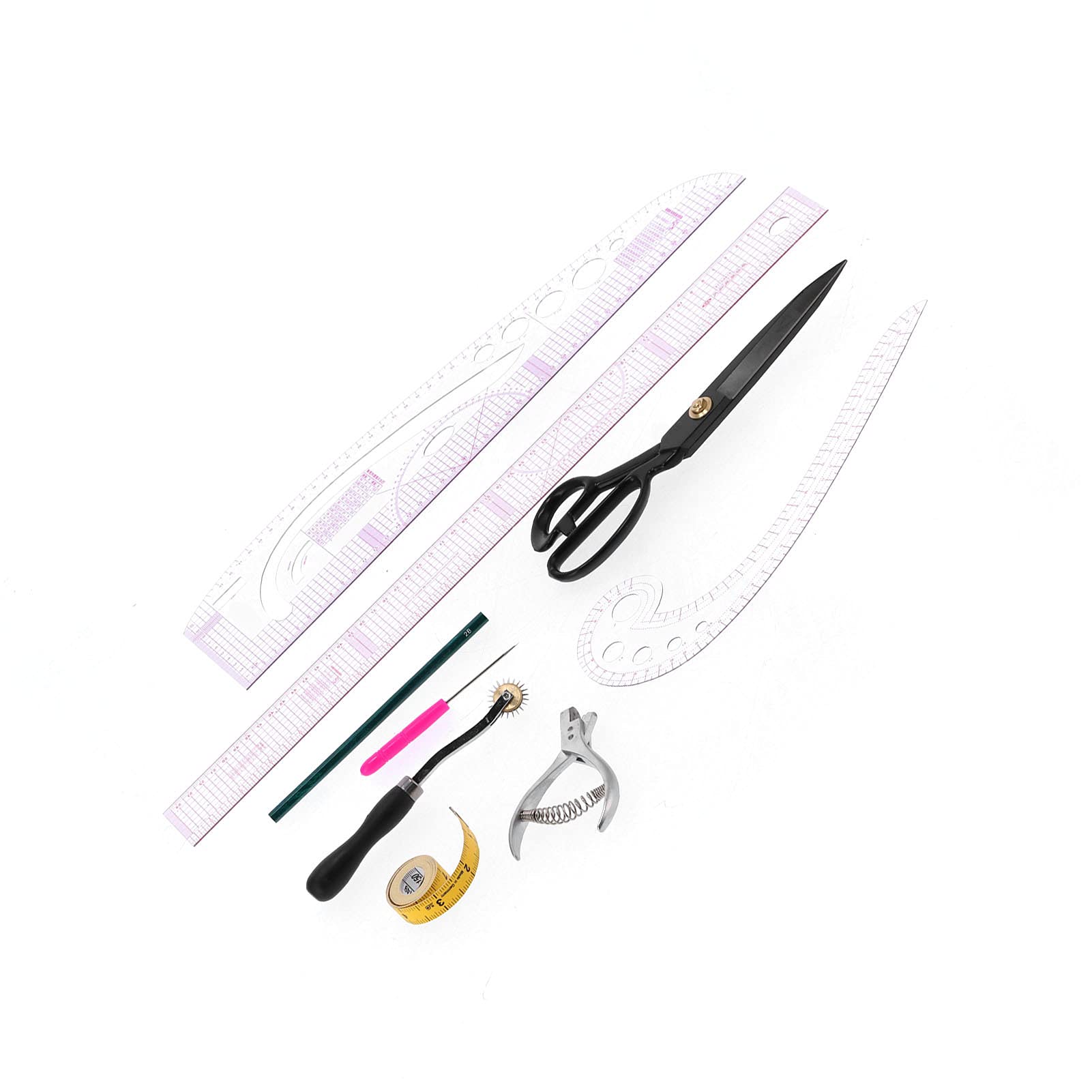 Multifunción Regla de Costura Alicates Cinta Tijeras Kit, Herramienta de Medida a Medida para DIY Costura Confección Diseñadores Patrones y Sastres