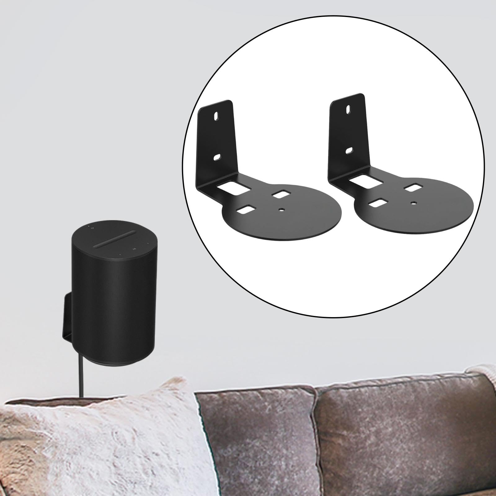Soporte de Pared para Altavoz de 2 Piezas, Compacto, Resistente Y Robusto.